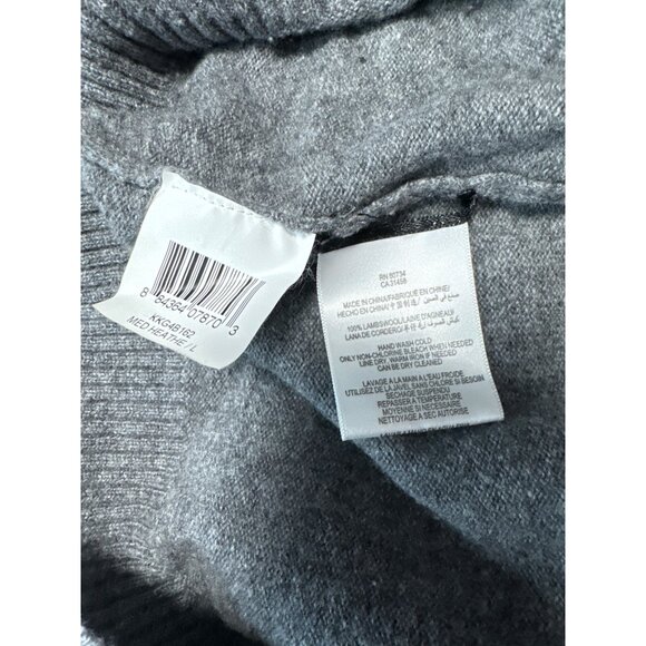 BCBG Max Azria Gray Button-Front Short Sleeve Cardigan Sweater Size L - Picture 6 of 8